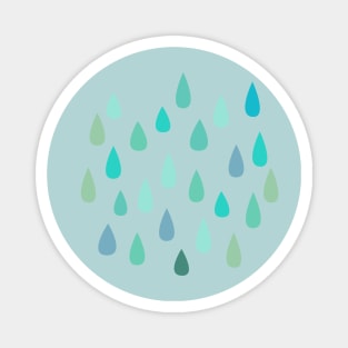 Blue and Green Raindrops Magnet